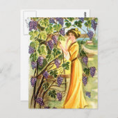 ブドウ園の女性 ポストカード (正面/裏面)