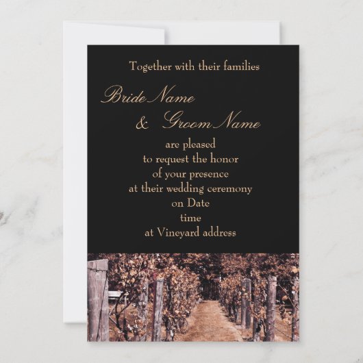 ブドウ園の結婚式の秋の保存日付 セーブザデート (裏面)