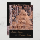 ブドウ園の結婚式の秋の保存日付 セーブザデート (正面/裏面)