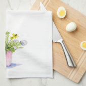 ブドウ園の花および蝶 キッチンタオル (四つ折り)