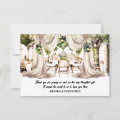 ブドウ園アルフレコのワインファームのテーブルの夏のカーテン サンキューカード (正面)