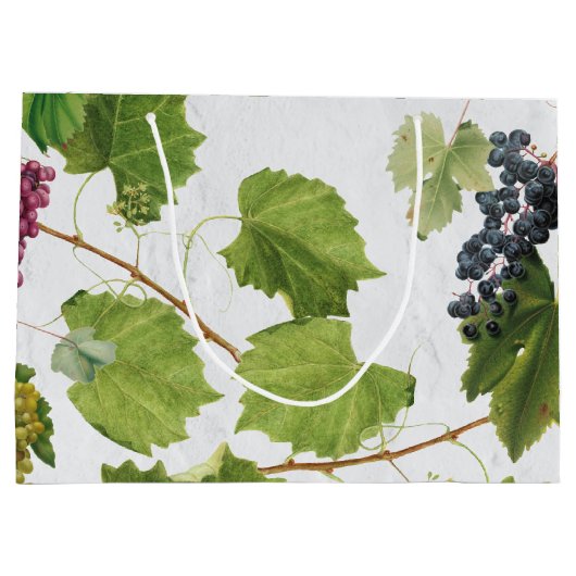 ブドウ地中海のヴィネヤードギリシャ島 ラージペーパーバッグ (裏面)