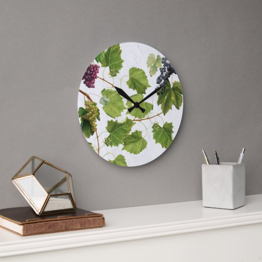 ブドウ地中海のヴィネヤードギリシャ島 ラージ壁時計 (オフィス)