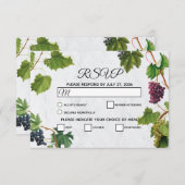 ブドウ地中海のヴィンヤードギリ結婚シア島 出欠カード (正面/裏面)