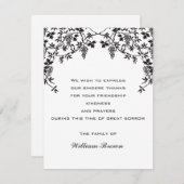 ブドウ悔やみや弔慰ノートカード 出欠カード (正面/裏面)