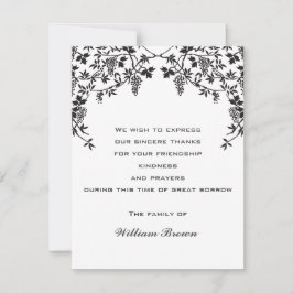 ブドウ悔やみや弔慰ノートカード 出欠カード