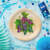 ブドウ房緑の赤ぶどうヴィンテージ桃 ペーパープレート (パーティー)