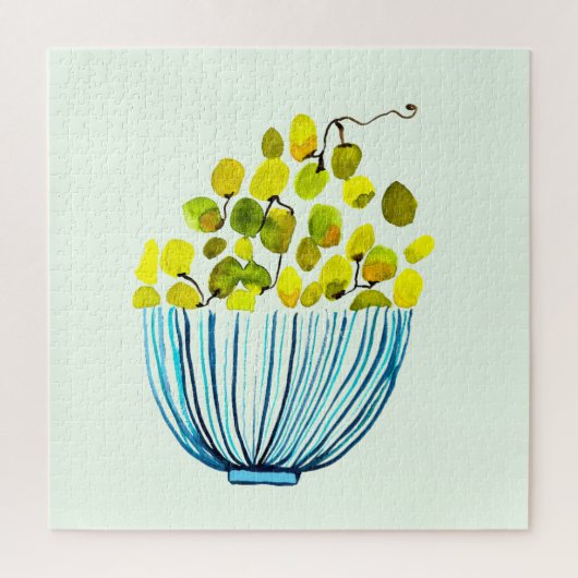 ブドウ水彩アートフルーツ ジグソーパズル (縦)