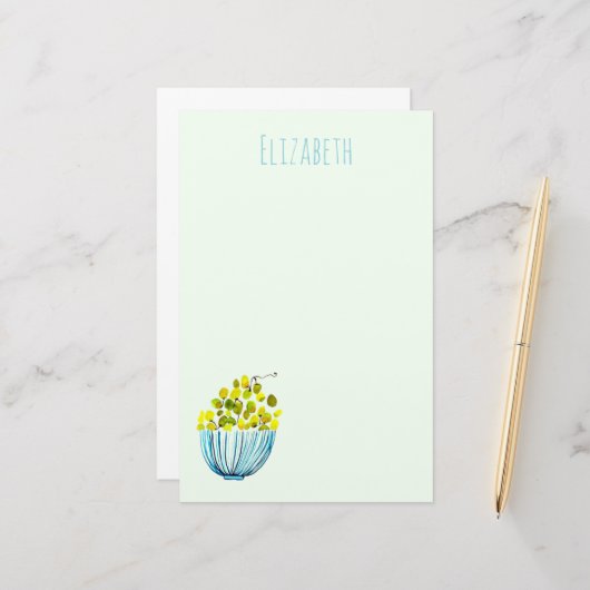 ブドウ水彩アートフルーツ 便箋 (正面/裏面インサイチュ)