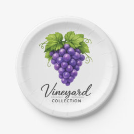 ブドウ畑のブドウのクラシックパーティー紙皿 ペーパープレート