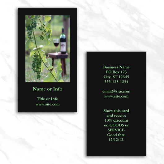 ブドウ畑のワイン 縦位置撮影 名刺