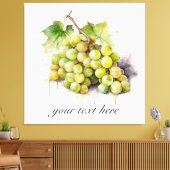 ブドウ畑の水色ブドウ、カスタム キャンバスプリント (インサイチュ (リビング))