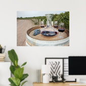 ブドウ畑の赤ワイン ポスター (ホームオフィス)