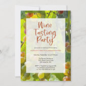 ブドウ畑をテーマにしたワインのテイスティングパーティー 招待状 (正面)