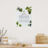 ブドウ畑ギリシャ結婚島の座席表 ポスター (キッチン)