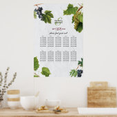 ブドウ畑ギリシャ結婚島の座席表 ポスター (キッチン)