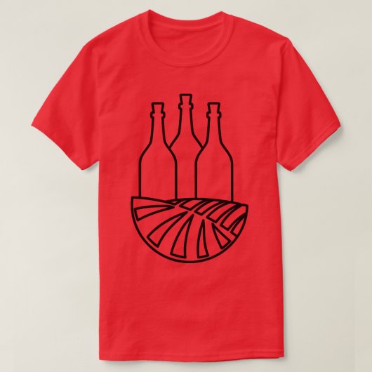 ブドウ畑ボトル Tシャツ (デザイン正面)