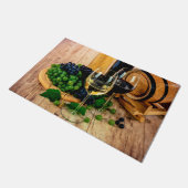 ブドウ畑ワインブドウとグラスキッチン ドアマット (アングル)