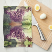 ブドウ畑 キッチンタオル (四つ折り)