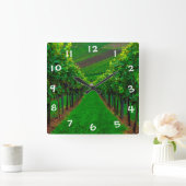 ブドウ畑 スクエア壁時計 (ホーム)