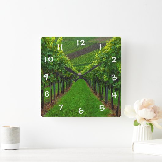 ブドウ畑 スクエア壁時計 (ホーム)