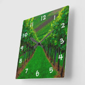 ブドウ畑 スクエア壁時計 (傾斜)