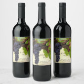 ブドウ畑、ワイナリー、紫ブドウカスタム ワインラベル (ボトル)