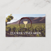 ブドウ畑 |ワイングラスのロゴ 名刺 (正面)