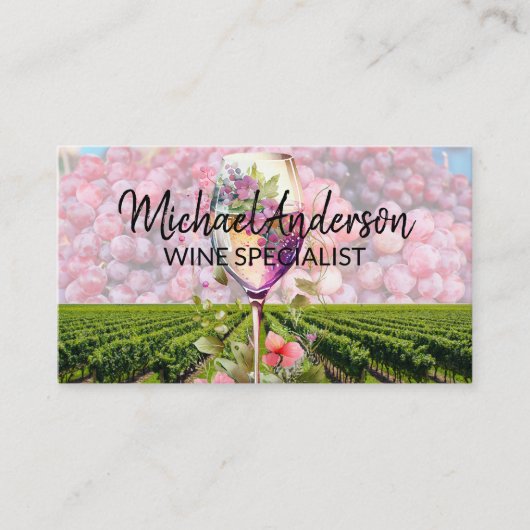 ブドウ畑 | ワイングラス | ぶどう 名刺 (正面)