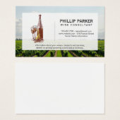 ブドウ畑 |ワインボトルとグラス (正面&裏面)