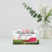 ブドウ畑 | ワインボトルパターン 名刺 (スタンド正面)