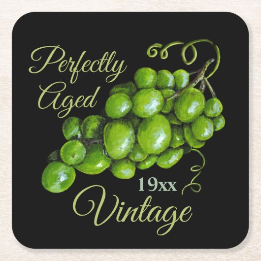 ブドウ紙コースター スクエアペーパーコースター (正面)