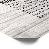 ブドウ結婚園のライトウッドのシーティングチャート ポスター (角)