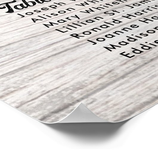 ブドウ結婚園のライトウッドのシーティングチャート ポスター (角)