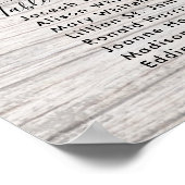 ブドウ結婚園のライトウッドのシーティングチャート ポスター (角)