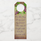 ブドウ結婚園のワイナリーブドウのテーブル番号 ボトルネックタグ (裏面)