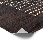 ブドウ結婚園の葡萄ダークウッドのシーティングチャート ポスター (角)