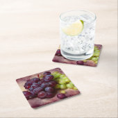 ブドウ赤と緑 スクエアペーパーコースター (インサイチュ)
