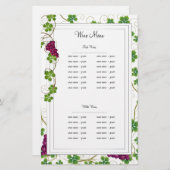 ブドウ酒の一覧メニュー (正面/裏面)