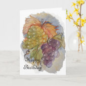 ブドウ-ハッピーバースデー カード (黄色い花)
