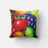 ブドウ、ライム、オレンジ、アップルフルーツ。買今 クッション (正面)