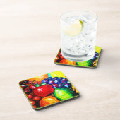 ブドウ、ライム、オレンジ、アップルフルーツ。買今 コースター (右側)