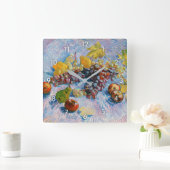 ブドウ、レモン、梨、リンゴ、ヴァン・ゴッホ スクエア壁時計 (ホーム)