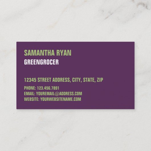 ブドウ、八百屋 名刺 (裏面)