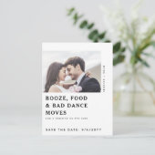ブドウ+食べ物+ダンスが下手な結婚式の保存の日にち ポストカード (スタンド正面)