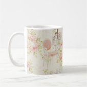ブドワールフランスのヴィンテージピンクフローラシャンデリア コーヒーマグカップ (左)