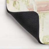 ブドワールフランスのヴィンテージピンクフローラシャンデリア マウスパッド (コーナー)