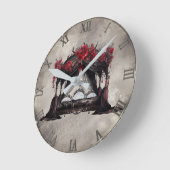 ブドワール | キャノピースカーフオールドビクトランポスターベッド ラウンド壁時計 (傾斜)