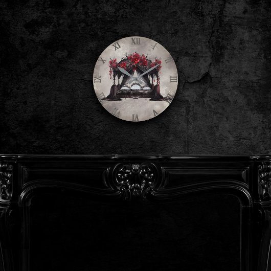 ブドワール | キャノピースカーフオールドビクトランポスターベッド ラウンド壁時計