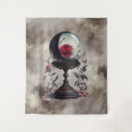 ブドワール | クリスタルボールクレセントムーンレッドローズ タペストリー